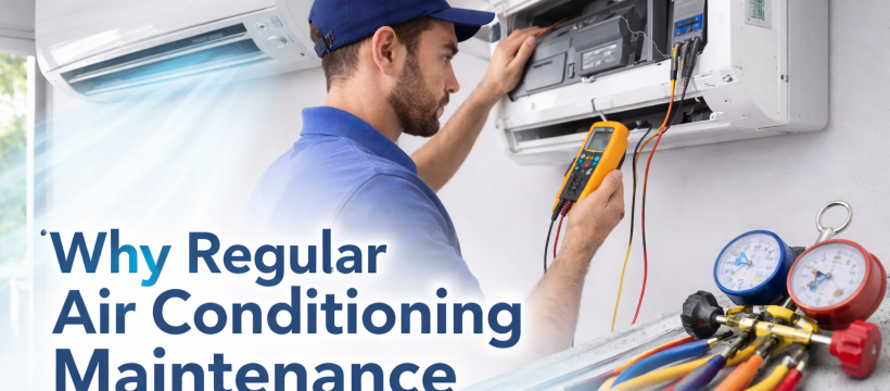 Technician Servicing Air Conditioning Unit in Capalaba